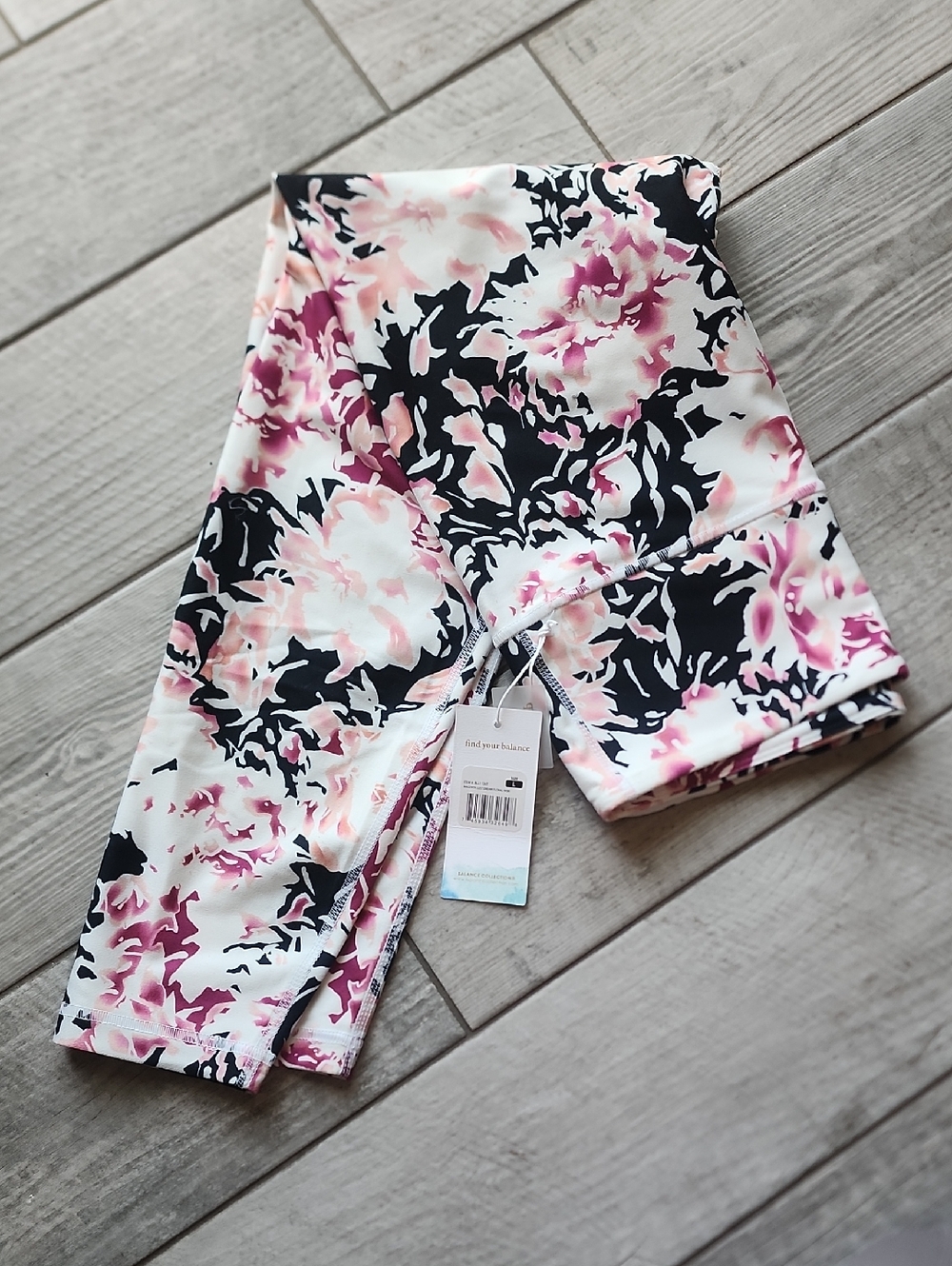 Balance Collection Magenta & Black Floral Leggings